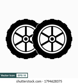 Tire and wheel icon flat vector design