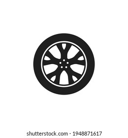 Tire and wheel icon flat vector design