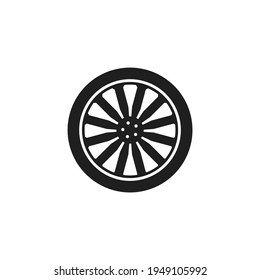 Tire and wheel icon flat vector design