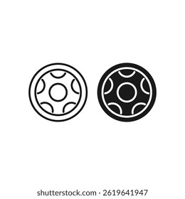 Tire and wheel icon flat vector design