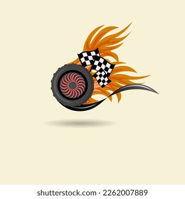 ilustración de la rueda de neumáticos con cola de incendios y peatones de carretera10