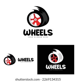 Tire Wheel Logo, Automotive Parts Vector, Maintenance Workshop Design, Garage, Automotive, Vehicle, Modern Simple Wheel Icon