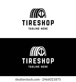 Tire or wheel logo design with creative ideas. Logo for tire shops, workshops and companies.