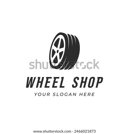 Tire or wheel logo design with creative ideas. Logo for tire shops, workshops and companies.