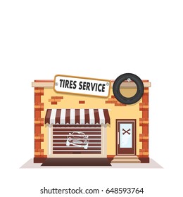 Tire wheel service - vector illustration