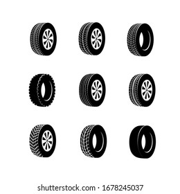 Tire Or Wheel For Truck Or Bus, Automobile Tyre. Vulcanization Or Garage, Rally Sport Or Tire Mount, Car Maintenance Logo.