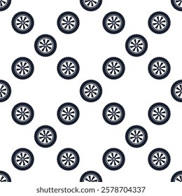 Tire and wheel vector seamless pattern - Car rim vector concept minimal background