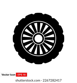 Tire and wheels icon logo vector design template.