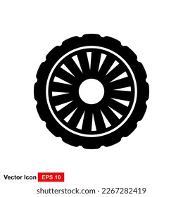 Plantilla de diseño vectorial del logotipo del icono de neumáticos y ruedas.