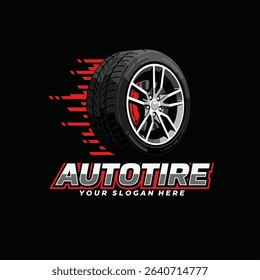 tire and wheels logo, automotive logo design