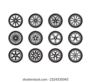 Tire and Wheels Vector Collection Set