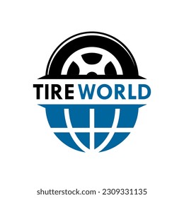 Tire world design logo template illustration