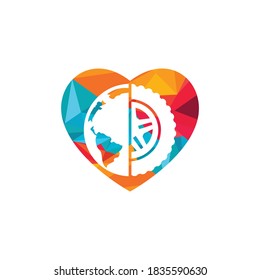 Tire world vector logo template. Vector wheel and planet logo combination. 