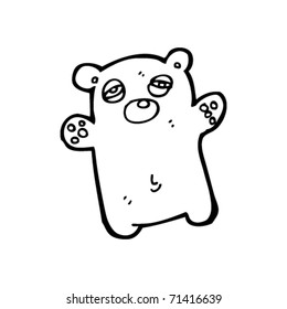 tired bear cartoon