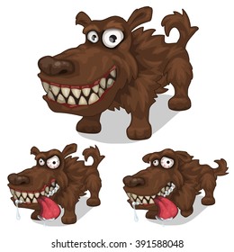 Tired brown watchdog. Vector illustration.