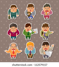 Tired businessman stickers