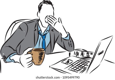 tired businessman vector illustration