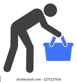 Tired buyer persona vector icon symbol. Flat pictogram is isolated on a white background. Tired buyer persona pictogram designed with simple style.