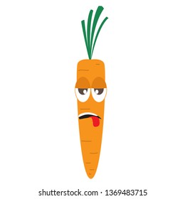 Tired carrot cartoon image. Vector illustration design