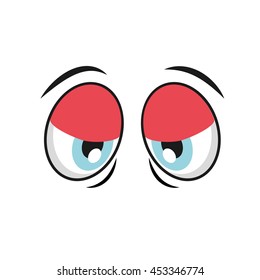 tired cartoon eyes icon, vector illustation character