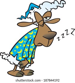 Tired Cartoon Sheep