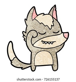 tired cartoon wolf