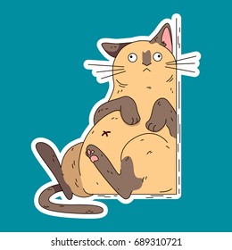 Tired cat. Vector illustration
.