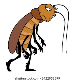 Reizende Kakerlaken-Symbol-Cartoon-Vektorgrafik. Bekämpfen Sie Insekten. Geruchtierzeichen