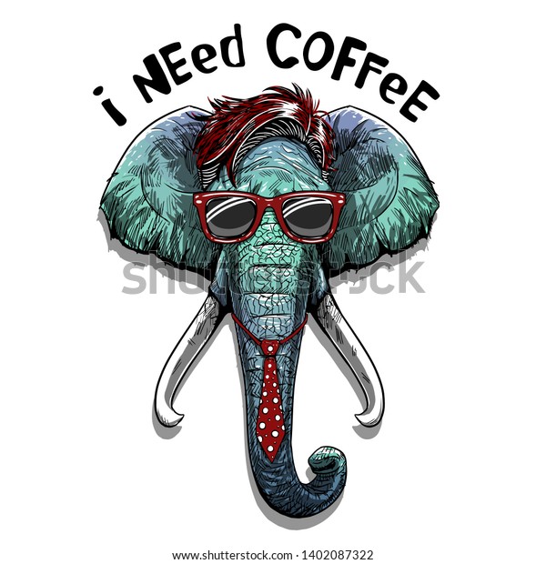 Download Tired Cool Elephant Head Vector Illustration Stock Vector ...