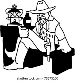 Tired cowboy