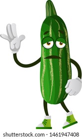 Tired cucumber, illustration, vector on white background.
