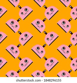 Papel polvoriento cansado, patrón sin fisuras sobre fondo naranja.