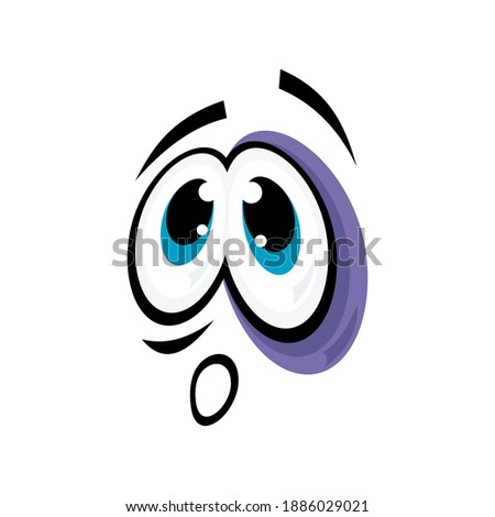 Tired emoji symbol with black eye isolated smiley. Vector shocked emoticon, slaphappy expression Stock photo © 