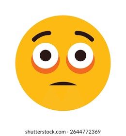 Tired Emoticon with Droopy Eyes Expression