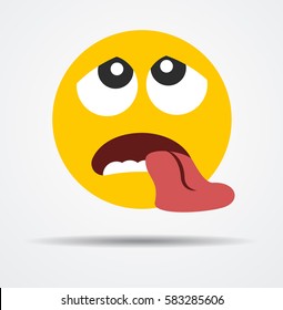 Tired emoticon in a flat design