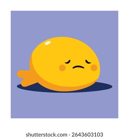 Emoticon Cansado Deitado e Descansando