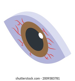 Icono de ojo cansado. Isometric del ícono del vector de ojos cansados para el diseño web aislado en fondo blanco