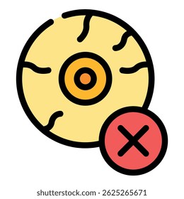 Tired eye icon. Outline Tired eye vector icon color flat isolated