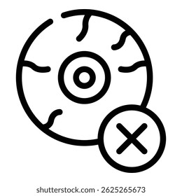 Tired eye icon. Outline Tired eye vector icon for web design isolated on white background