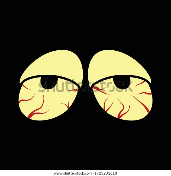 Tired eye tipsy cartoon character emoticon