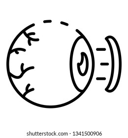 Tired eyeball icon. Outline tired eyeball vector icon for web design isolated on white background