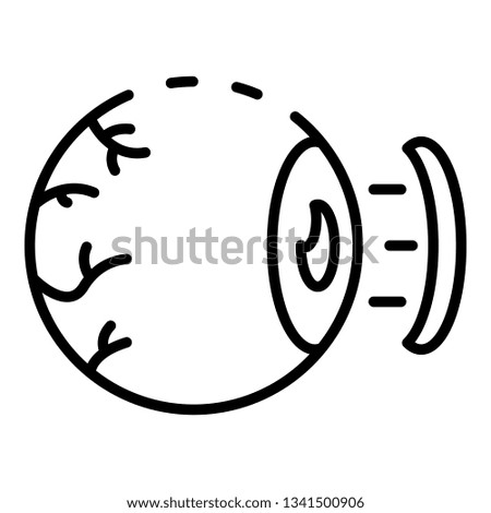 Tired eyeball icon. Outline tired eyeball vector icon for web design isolated on white background