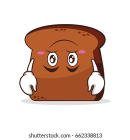 Tired face bread cartoon character vector art