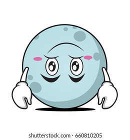 Tired face moon cartoon character vector illustration