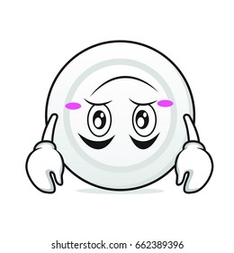 Tired face plate cartoon character vector art