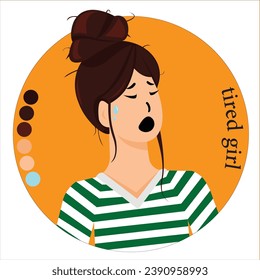VECTOR DE NIÑAS CANSADAS VINO DEL TRABAJO