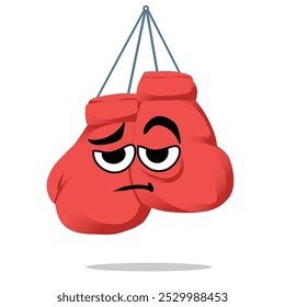 luvas cansadas mascote personagem. conceito bonito, engraçado e brincalhão. esporte de combate, boxe, hobbies, interesse, estilo de vida e temas de educação