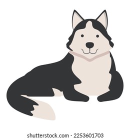 Tired husky icon cartoon vector. Siberian dog. Happy animal