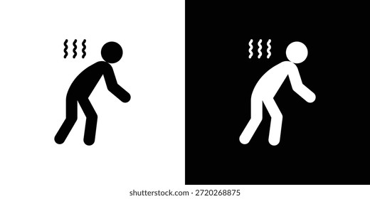 Icono cansado. Icono de diseño plano simple en blanco y negro