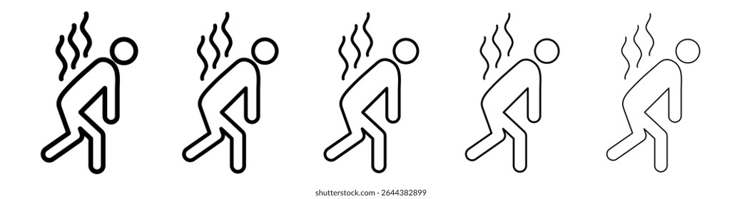 Tired icon graphic set. trendy stroke line style